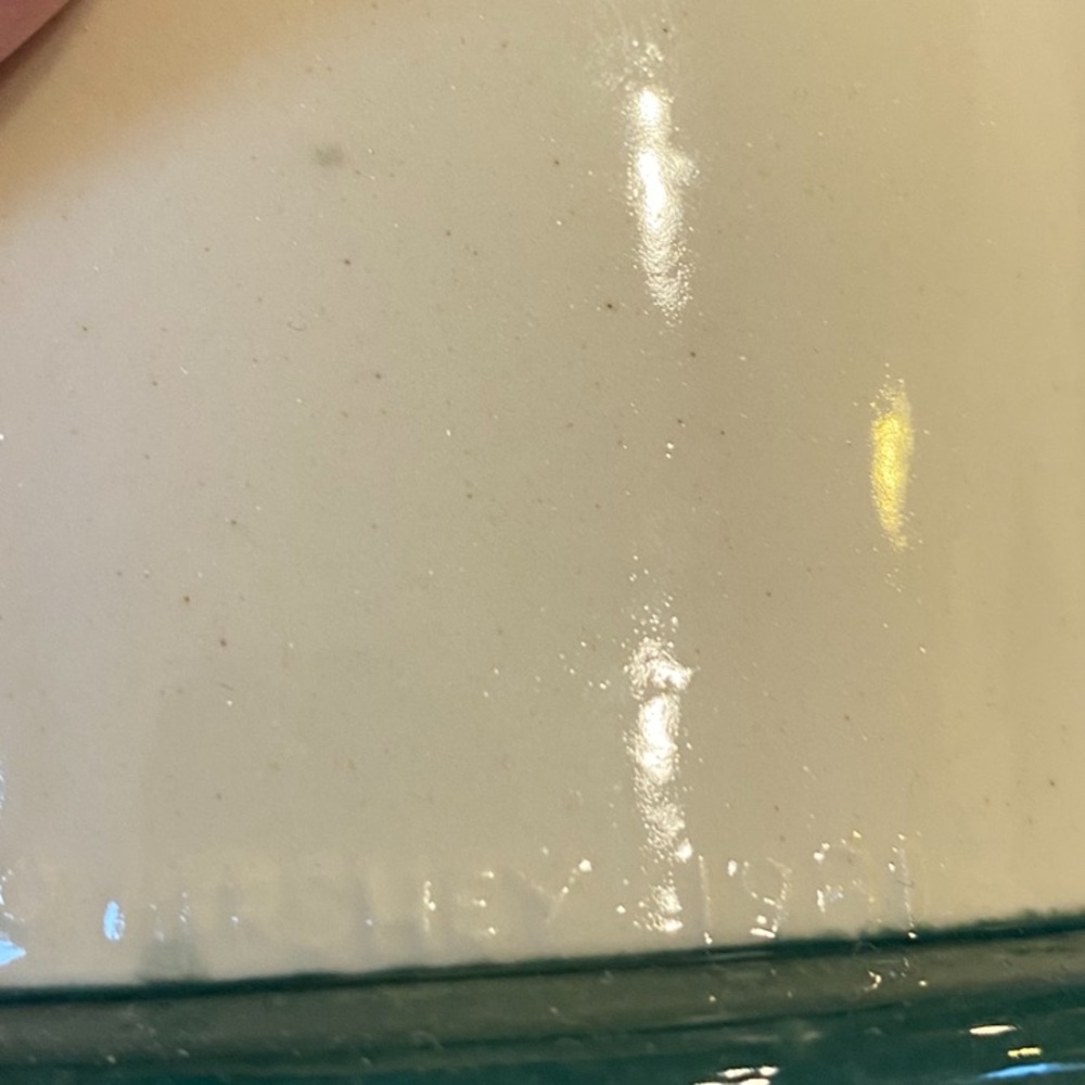 Vintage Hersey 1981 3pc Green White Glazed Ceramic Handcrafted Creamer Sugar Set - Picture 11 of 16